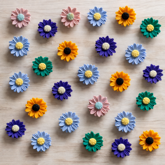 Gekleurde bloem magneten 20 stuks van de magneetshop.nl