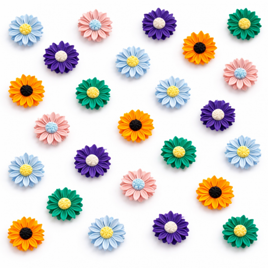 Gekleurde bloem magneten 20 stuks 2 van de magneetshop.nl