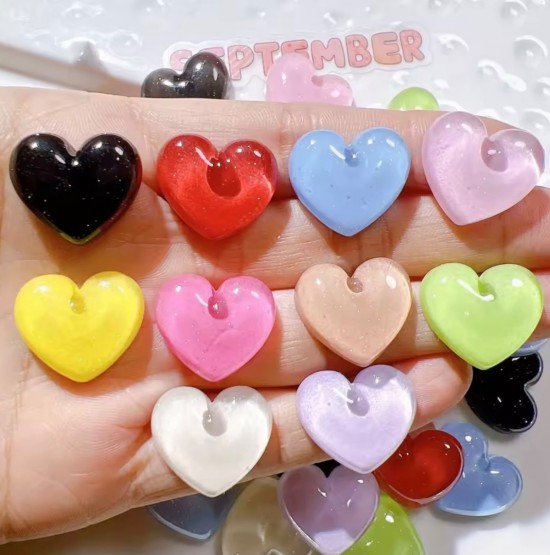 Glitter hartjes (10 stuks) 7 van demagneetshop.nl