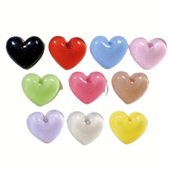 Glitter hartjes (10 stuks) 1 van demagneetshop.nl