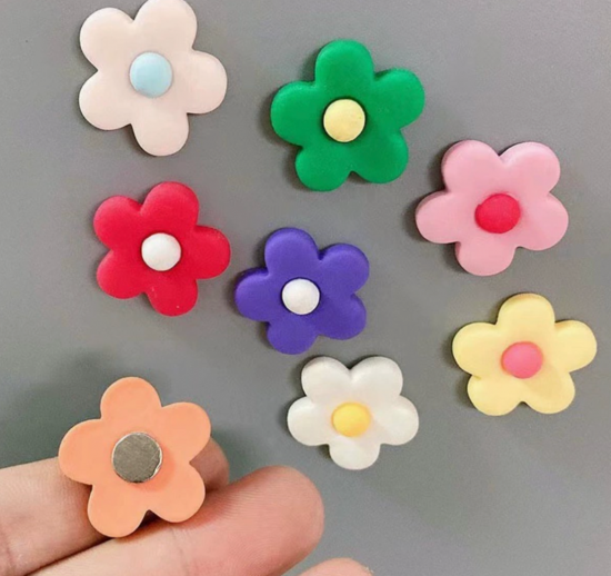 Vrolijke bloem magneten 6 van de magneetshop.nl