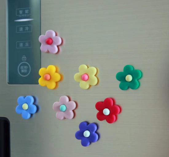 Vrolijke bloem magneten 5 van de magneetshop.nl