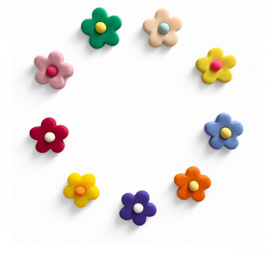 Vrolijke bloem magneten 4 van de magneetshop.nl