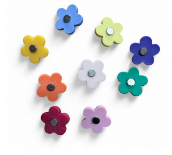 Vrolijke bloem magneten 2 van de magneetshop.nl