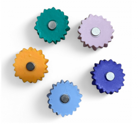 Gekleurde bloem magneten 4 van de magneetshop.nl