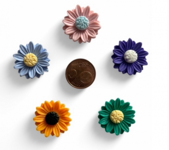 Gekleurde bloem magneten 3 van de magneetshop.nl