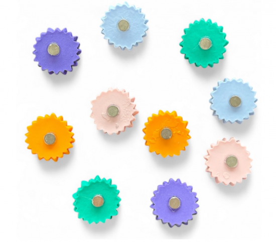 Gekleurde bloem magneten 10 stuks 3 van de magneetshop.nl