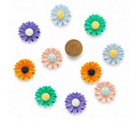 Gekleurde bloem magneten 10 stuks 4 van de magneetshop.nl