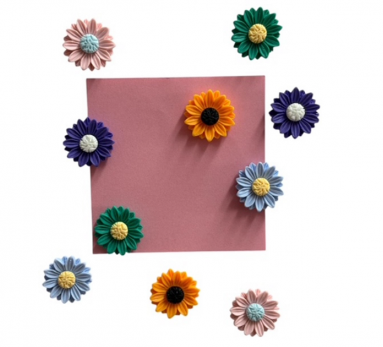 Gekleurde bloem magneten 10 stuks 6 van de magneetshop.nl