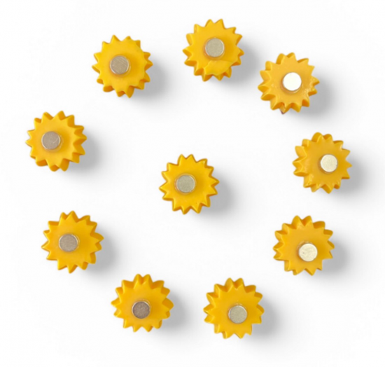 Kleine zonnebloem magneten (10 stuks) 2 van demagneetshop.nl