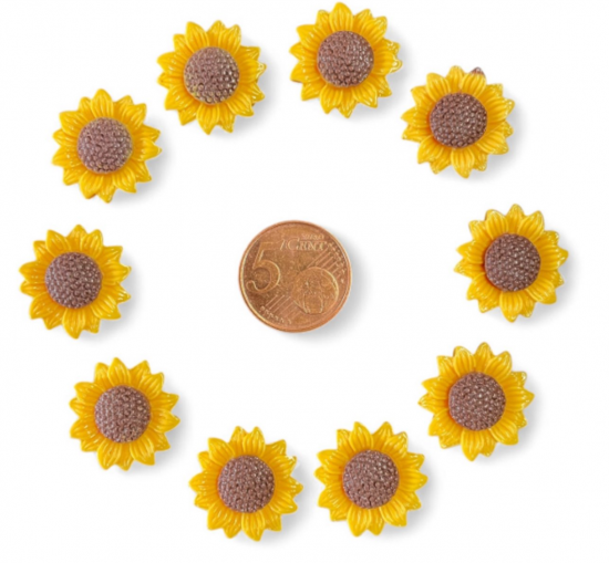 Kleine zonnebloem magneten (10 stuks) 4 van demagneetshop.nl