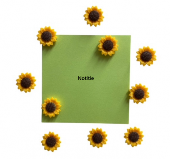 Kleine zonnebloem magneten (10 stuks) 4 van demagneetshop.nl