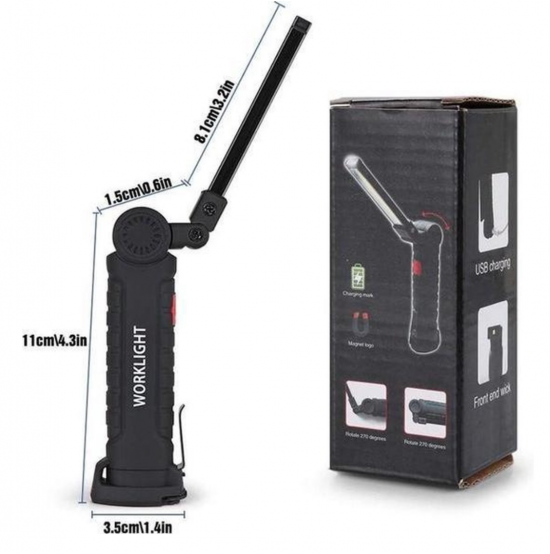 Kleine LED oplaadbare accu werklamp met magneet en oplaadkabel 5 van demagneetshop.nl