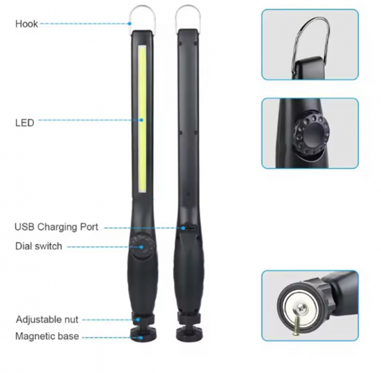 LED Werklamp XL Oplaadbaar 6 van demagneetshop.nl