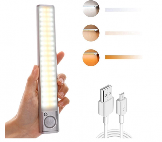 Draadloze 80 LED 3 kleuren Kast | Trap | Garage | Schuur | Keuken bewegingssensor lamp magnetisch en oplaadbaar 3 van demagneetshop.nl