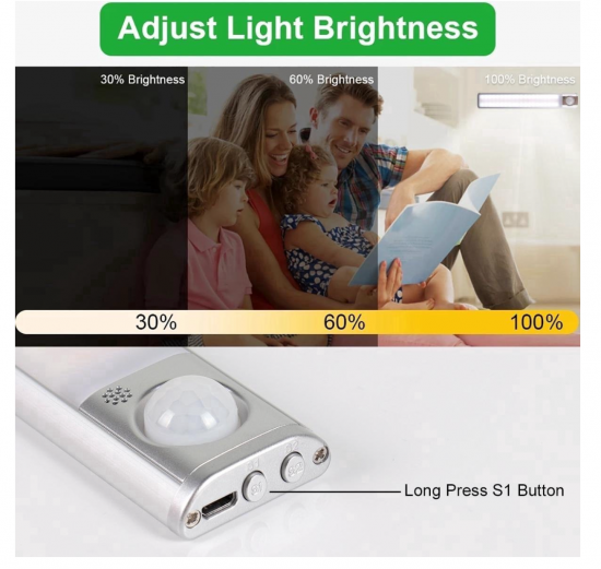 Draadloze 80 LED 3 kleuren Kast | Trap | Garage | Schuur | Keuken bewegingssensor lamp magnetisch en oplaadbaar 5 van demagneetshop.nl