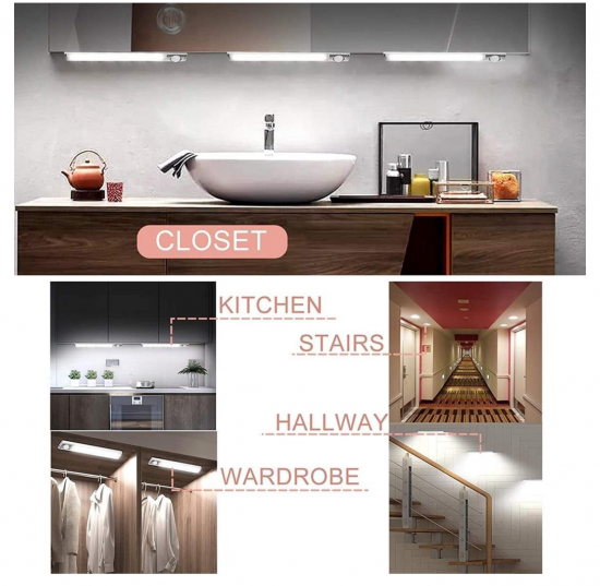 Draadloze 120 LED 3 kleuren Kast | Trap | Garage | Schuur | Keuken bewegingssensor lamp magnetisch en oplaadbaar 2 van demagneetshop.nl