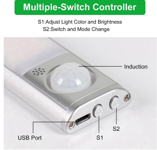 Draadloze 120 LED 3 kleuren Kast | Trap | Garage | Schuur | Keuken bewegingssensor lamp magnetisch en oplaadbaar 4 van demagneetshop.nl