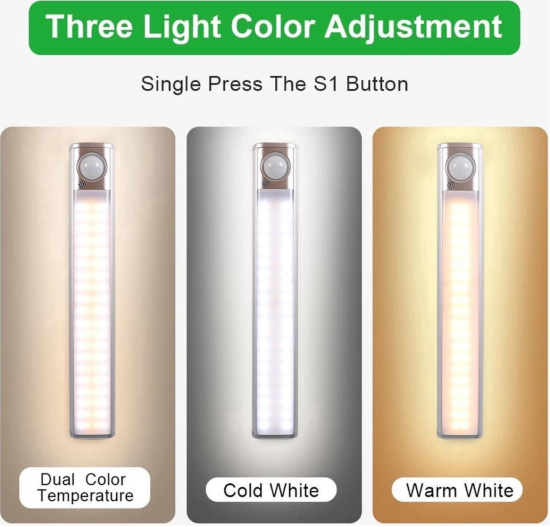 Draadloze 120 LED 3 kleuren Kast | Trap | Garage | Schuur | Keuken bewegingssensor lamp magnetisch en oplaadbaar 5 van demagneetshop.nl