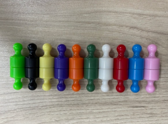 50 stuks Gekleurde Pion Magneet 12mm x 19mm 2 van demagneetshop.nl