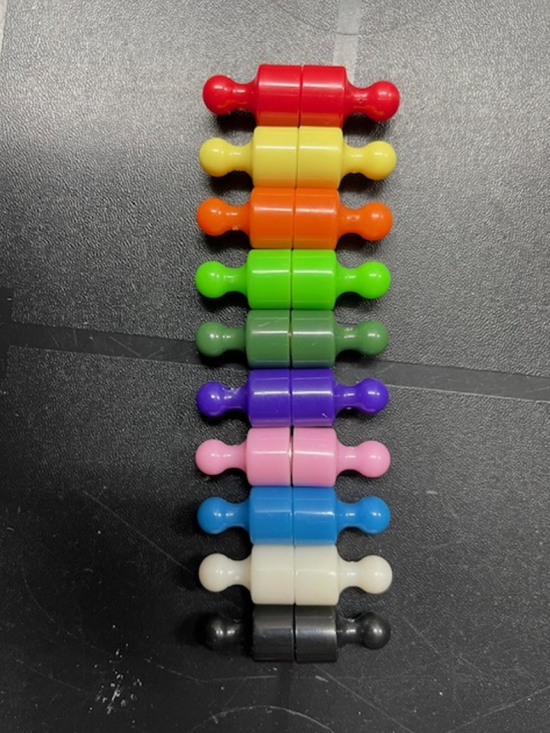 20 stuks Gekleurde Pion Magneet 12mm x 19mm 3 van demagneetshop.nl