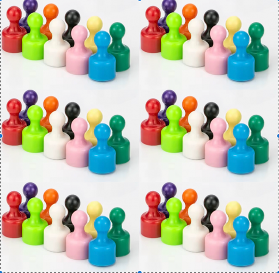 50 stuks Gekleurde Pion Magneet 12mm x 19mm 1 van demagneetshop.nl