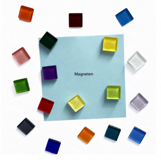 Gekleurde vierkante magneten (18 stuks) van demagneetshop.nl