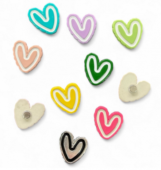 Gekleurde hartjes magneten (9 stuks) 6 van demagneetshop.nl