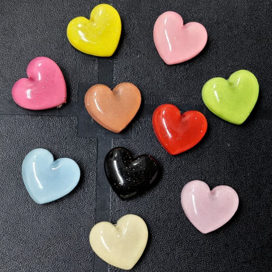 Glitter hartjes (10 stuks) 1 van demagneetshop.nl