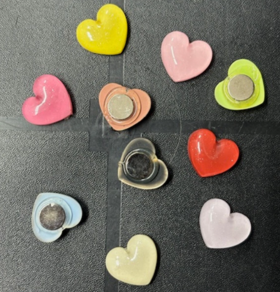 Glitter hartjes (10 stuks) 4 van demagneetshop.nl