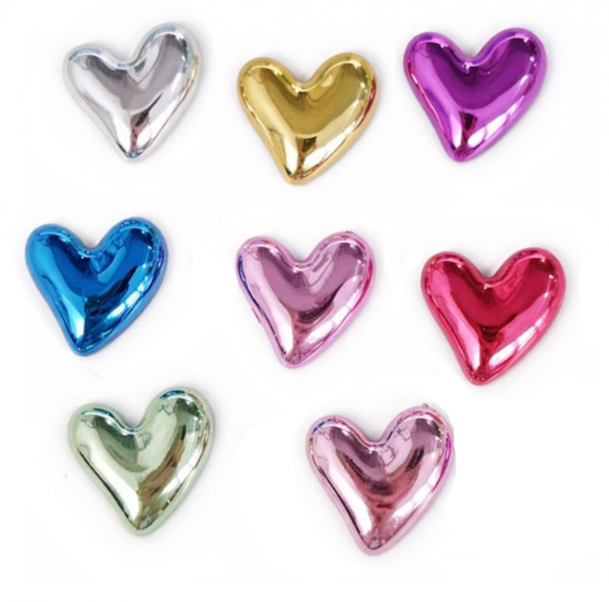 Gekleurde hartjes metallic (8 stuks) 1 van demagneetshop.nl