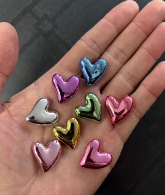 Gekleurde hartjes metallic (16 stuks) 5 van demagneetshop.nl