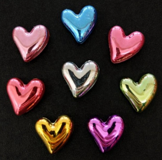 Gekleurde hartjes metallic (16 stuks) 4 van demagneetshop.nl