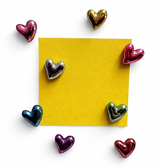Gekleurde hartjes metallic (8 stuks) 3 van demagneetshop.nl