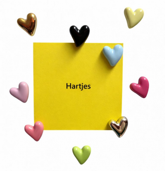 Glimmende hartjes magneten (9 stuks) 6 van demagneetshop.nl