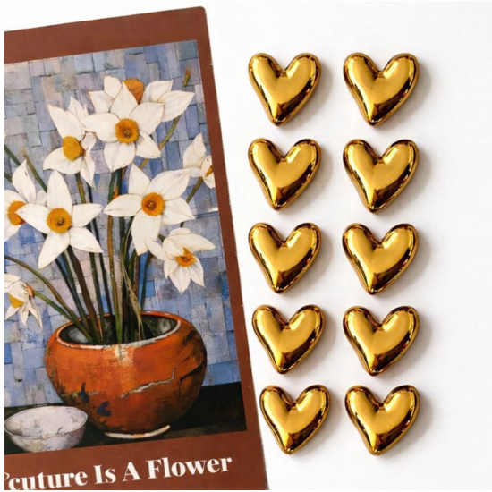 Gouden & Zilveren metallic hartjes (20 stuks) 3 van demagneetshop.nl