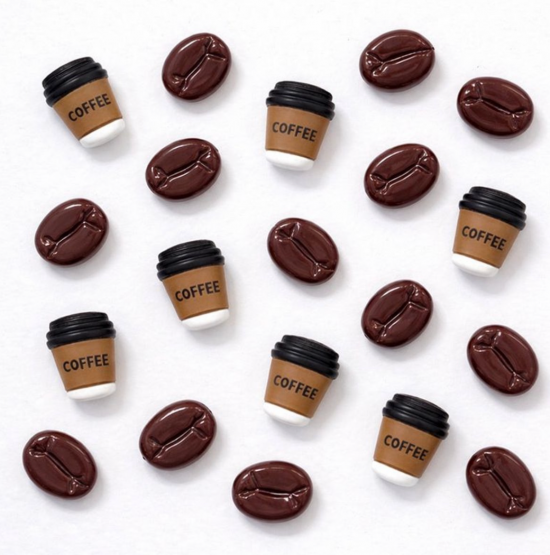 Koffieboon & koffiebeker magneten (16 stuks) 1 van demagneetshop.nl