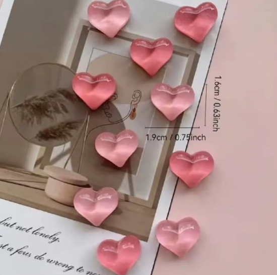 Roze 3D hartjes magneten (10 stuks) 3 van demagneetshop.nl
