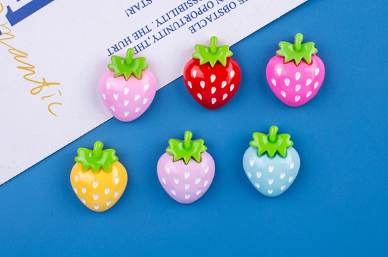 Gekleurde aardbei magneten (6 stuks) 4 van demagneetshop.nl