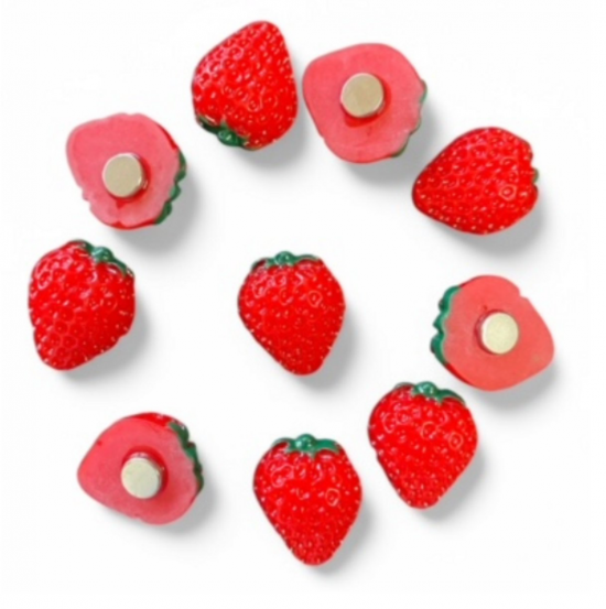 Aardbei magneten (10 stuks) 4 van demagneetshop.nl