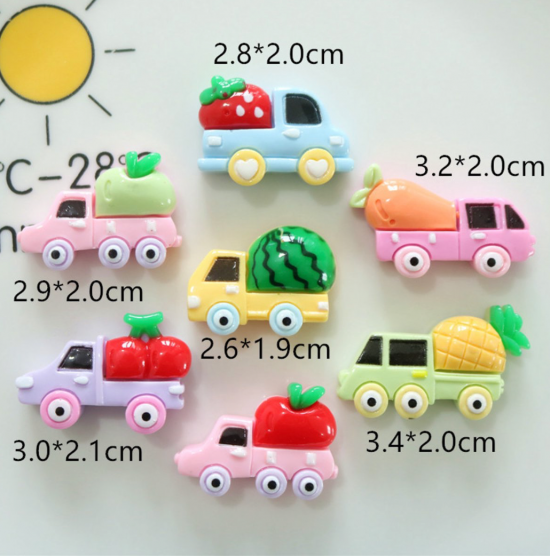 Auto's met fruit magneten (7 stuks) 2 van demagneetshop.nl