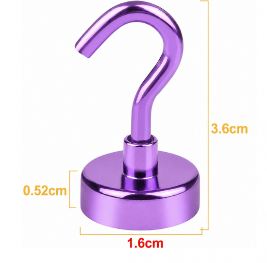 Haakmagneet paars 16mm x 36mm (1 stuks) 1 van demagneetshop.nl