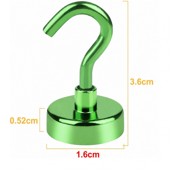 Haakmagneet groen 16mm x 36mm (1 stuks) 1 van demagneetshop.nl