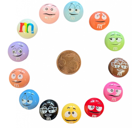 M&M gezichtjes magneten (13 stuks) 3 van demagneetshop.nl