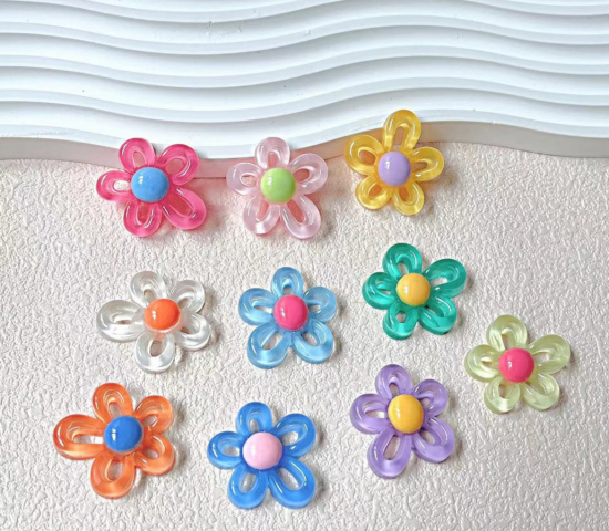 Doorzichtige bloem magneten (9 stuks) 3 van demagneetshop.nl