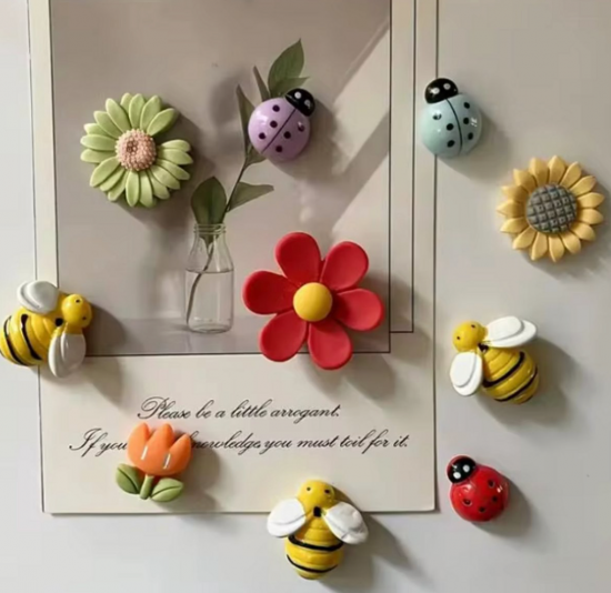 Gemixte bloem magneten (10 stuks) 1 van demagneetshop.nl