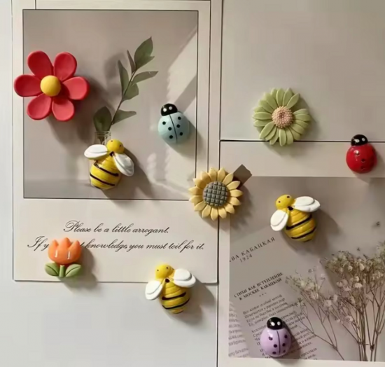 Gemixte bloem magneten (10 stuks) 4 van de magneetshop.nl