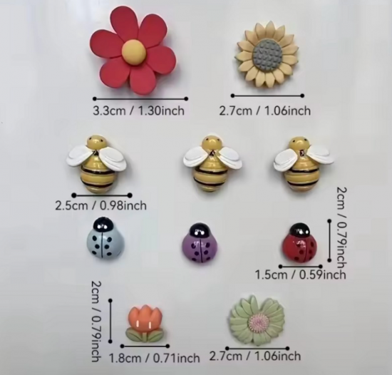 Gemixte bloem magneten (10 stuks) 3 van demagneetshop.nl