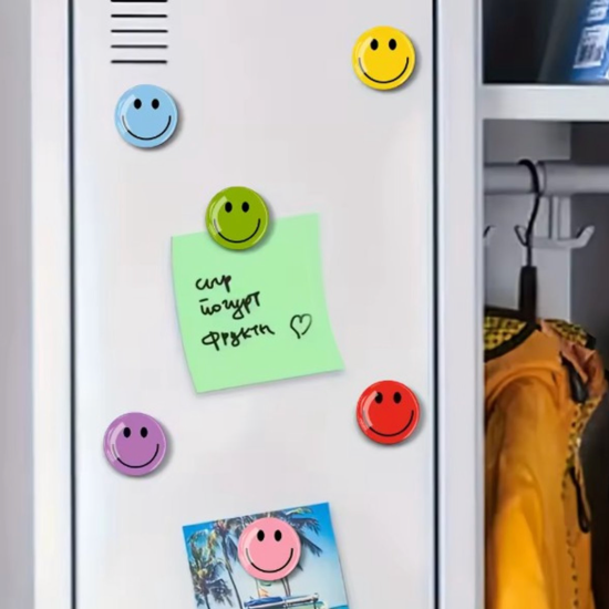 Ronde smiley magneten (8 stuks) 3 van demagneetshop.nl