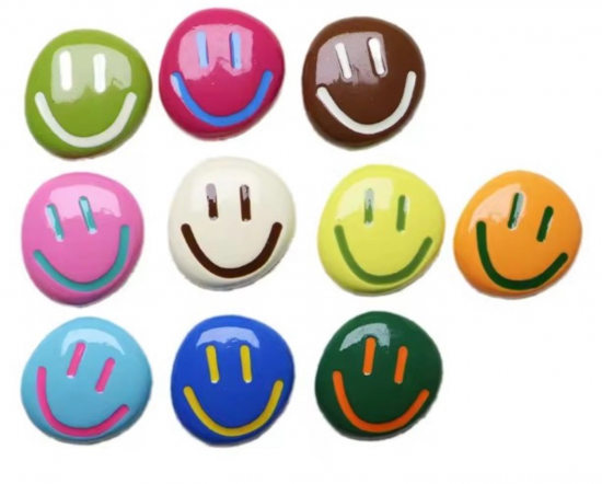 Meerkleurige smiley magneten (10 stuks) 1 van demagneetshop.nl